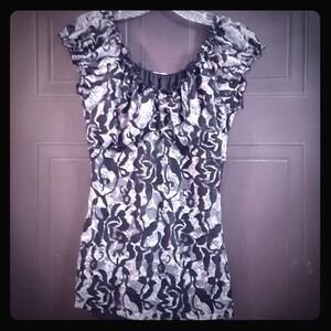 Lace print top